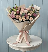 Букет цветов из:  Розы и Лизиантусы в Посёлок Гжельского кирпичного завода