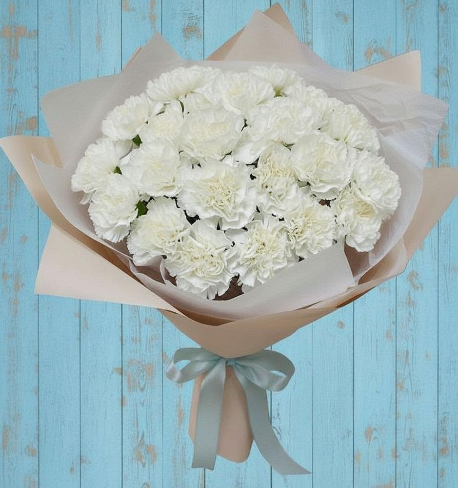 Букет цветов из: Гвоздики в Посёлок Гжельского кирпичного завода