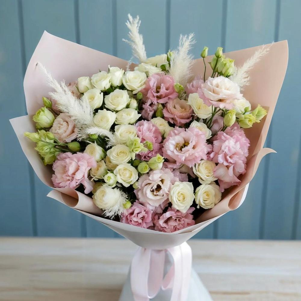 Букет цветов из: Альстромерии и Розы в Посёлок Гжельского кирпичного завода