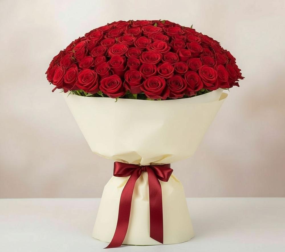 Букет 101 Красная роза Милано в Посёлок Гжельского кирпичного завода