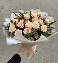 Букет Кремовые розы Латте в Посёлок Гжельского кирпичного завода