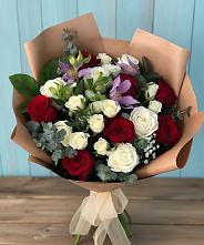 Букет цветов из:  Розы и Альстромерии в Посёлок Гжельского кирпичного завода