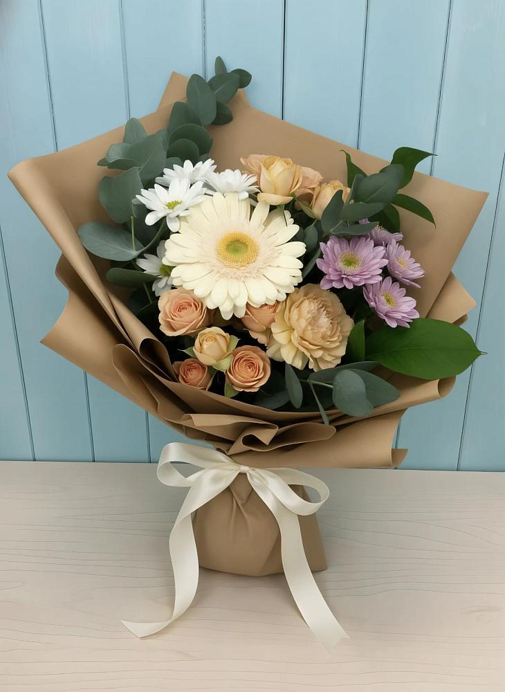 Букет цветов из: Герберы и Хризантемы в Посёлок Гжельского кирпичного завода