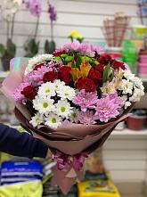 Букет цветов из:  Розы, Хризантемы и Альстромерии #REPLACE_PRED# Посёлок Гжельского кирпичного завода