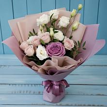 Букет цветов из:  Розы и Лизиантусы #REPLACE_PRED# Посёлок Гжельского кирпичного завода