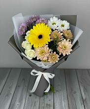 Букет цветов из:  Розы, Герберы и Хризантемы #REPLACE_PRED# Посёлок Гжельского кирпичного завода