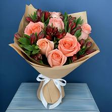 Букет цветов из:  Розы и Альстромерии в Посёлок Гжельского кирпичного завода