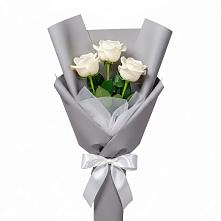 Букет 3 белые розы в Посёлок Гжельского кирпичного завода