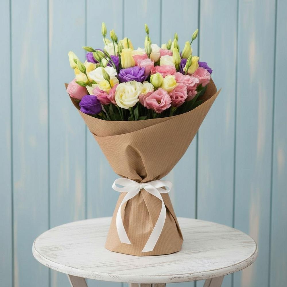 Букет цветов из: Лизиантусы в Посёлок Гжельского кирпичного завода