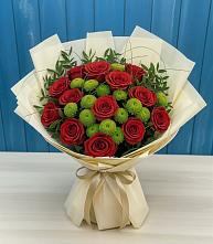 Букет цветов из:  Розы и Хризантемы в Посёлок Гжельского кирпичного завода