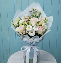 Букет цветов из:  Розы и Лизиантусы в Посёлок Гжельского кирпичного завода